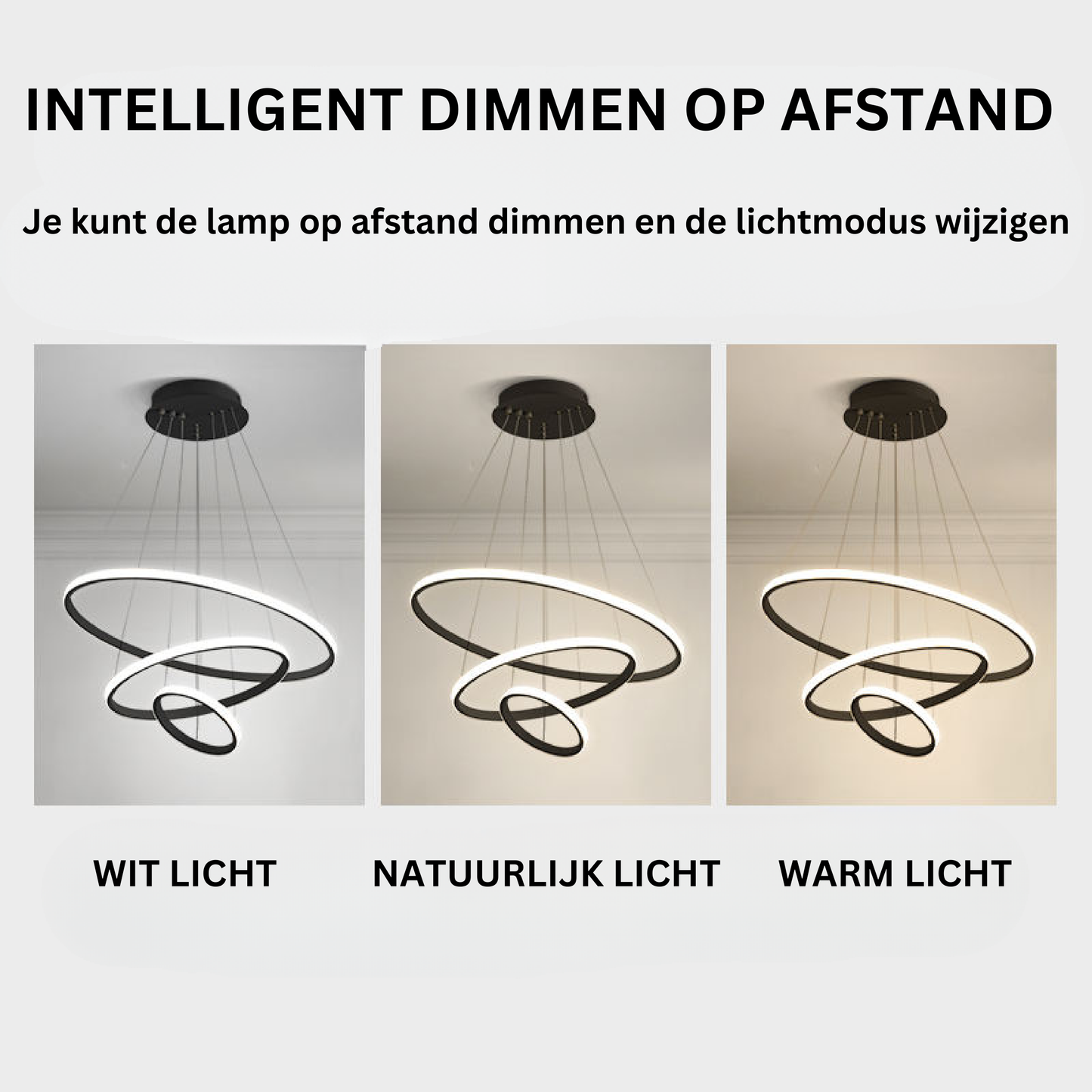 Decoria - ArishaLight Modern Triple Ring Led Chandelier Dining Room