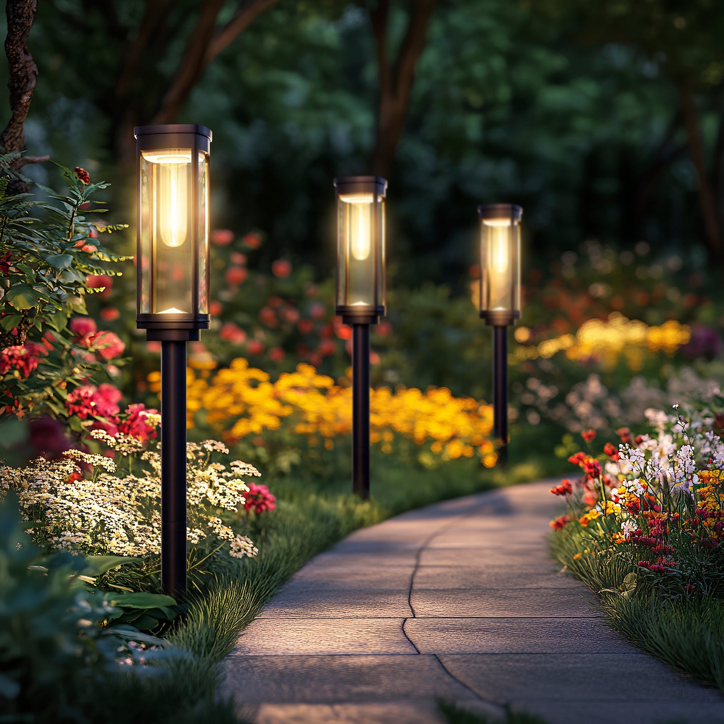 Brynn - Solar powered outdoor pathway lights with sleek modern design