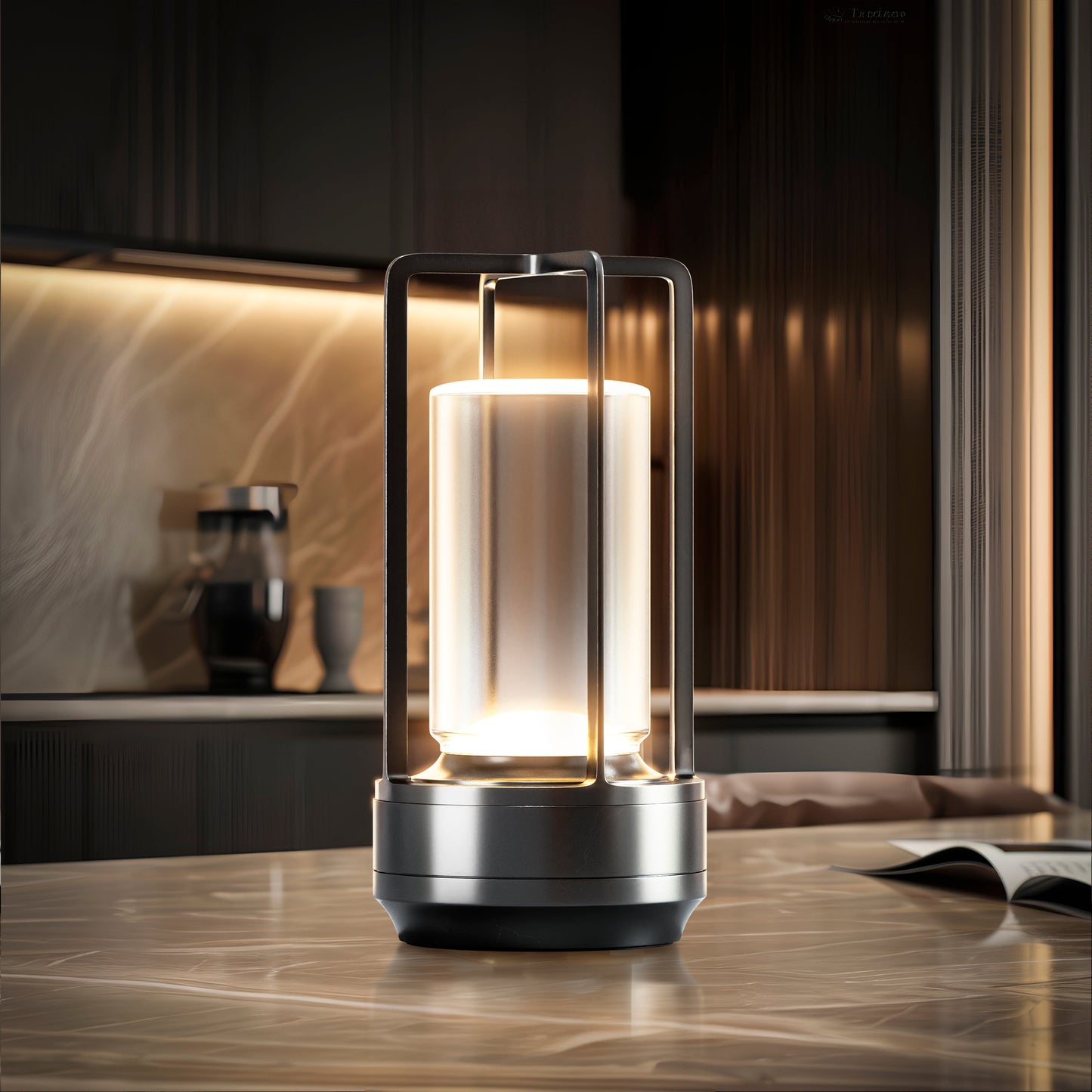 Betsy - Modern crystal table lamp with wireless rechargeable design