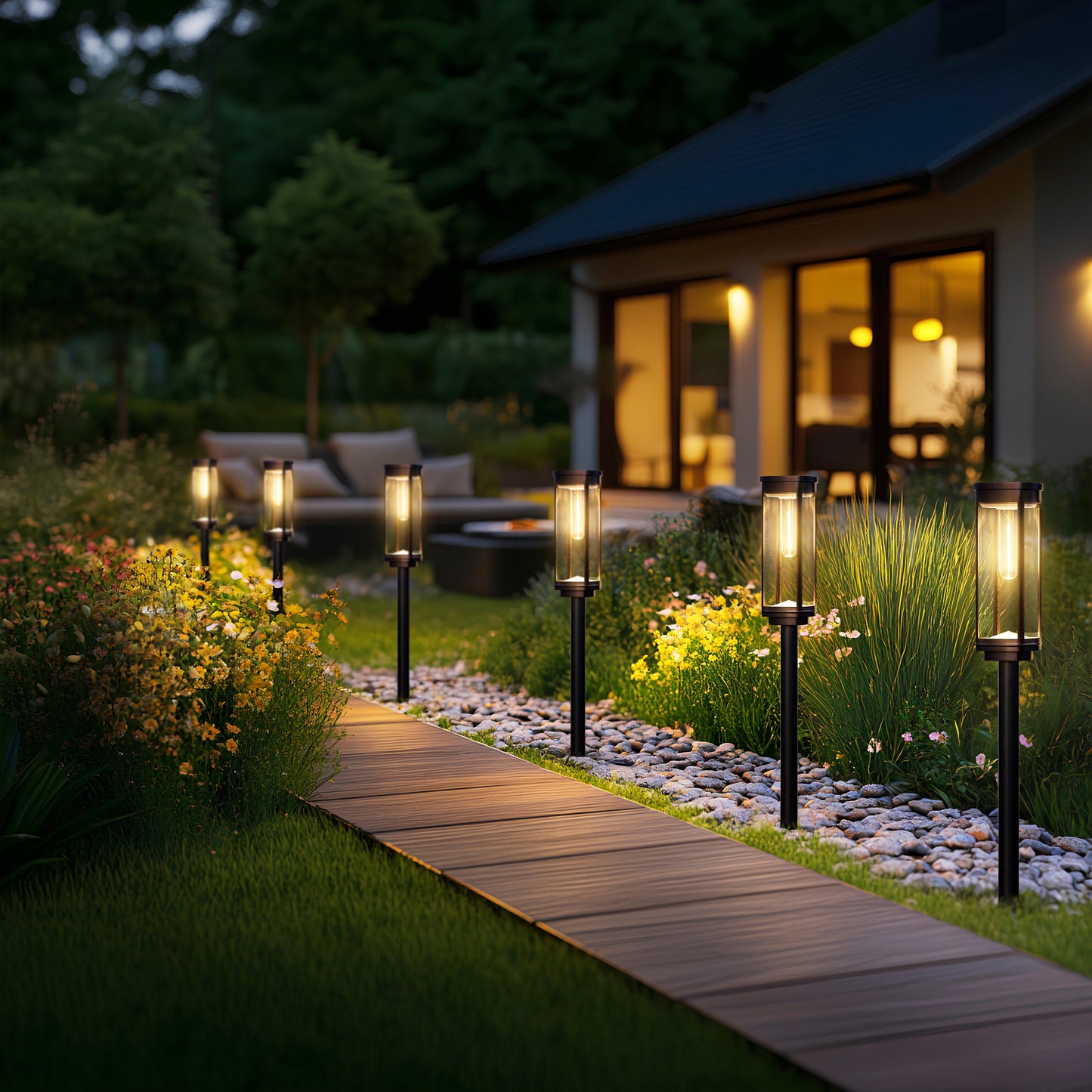 Brynn - Solar powered outdoor pathway lights with sleek modern design