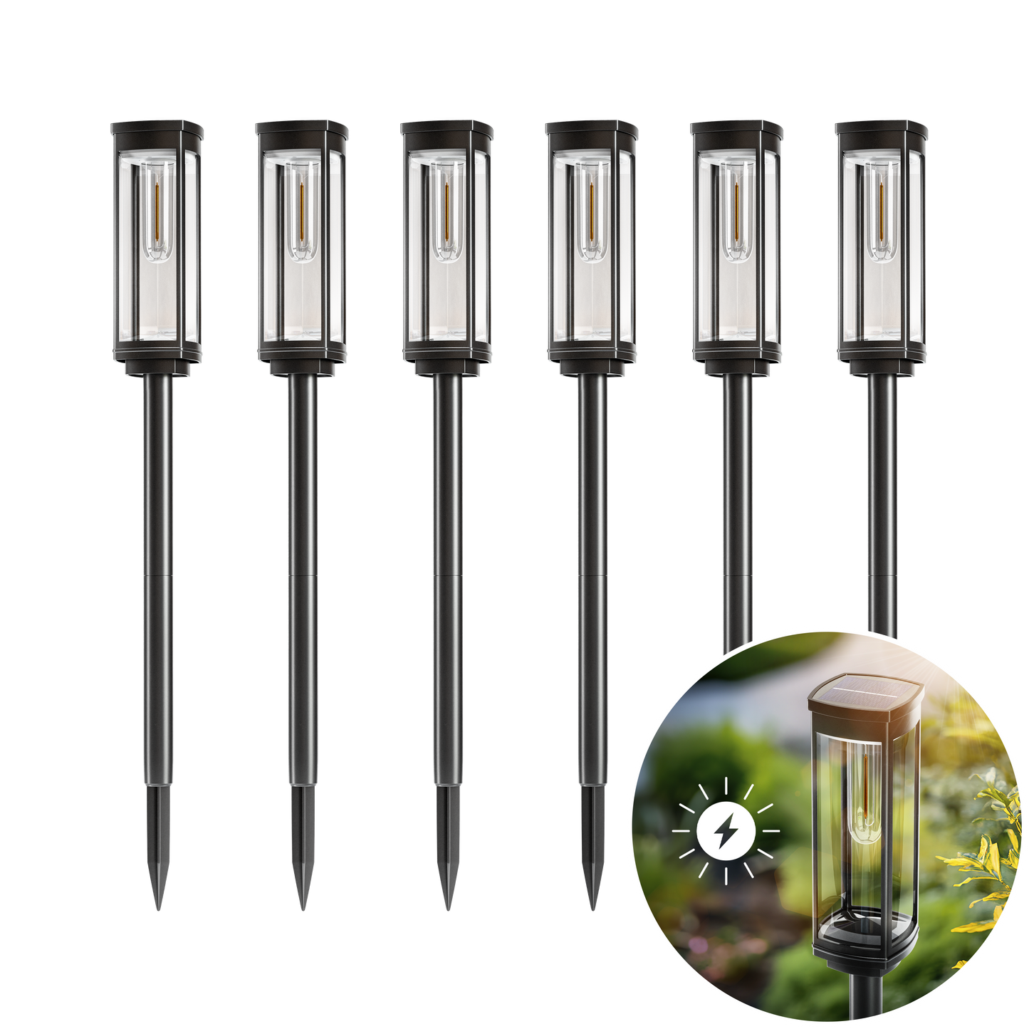 Brynn - Solar powered outdoor pathway lights with sleek modern design