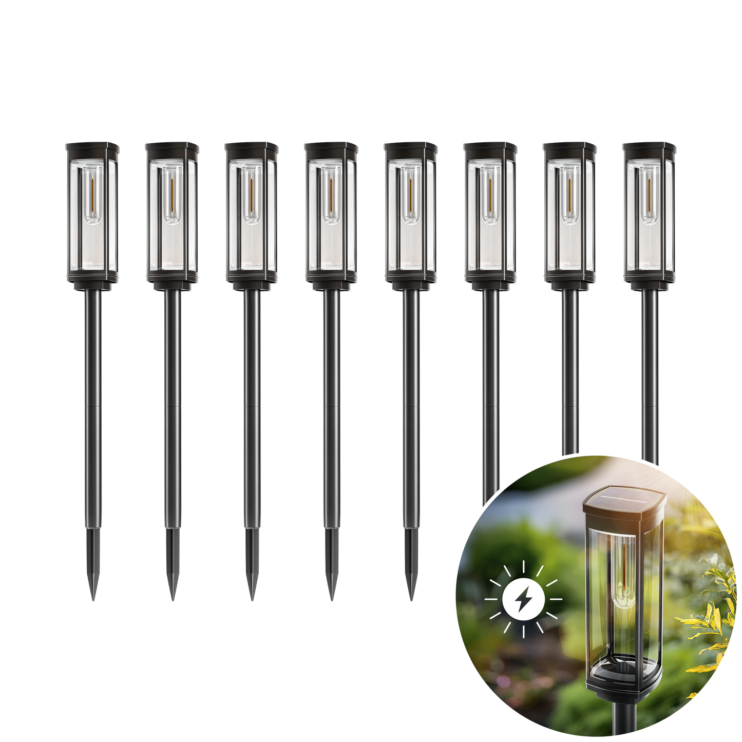 Brynn - Solar powered outdoor pathway lights with sleek modern design