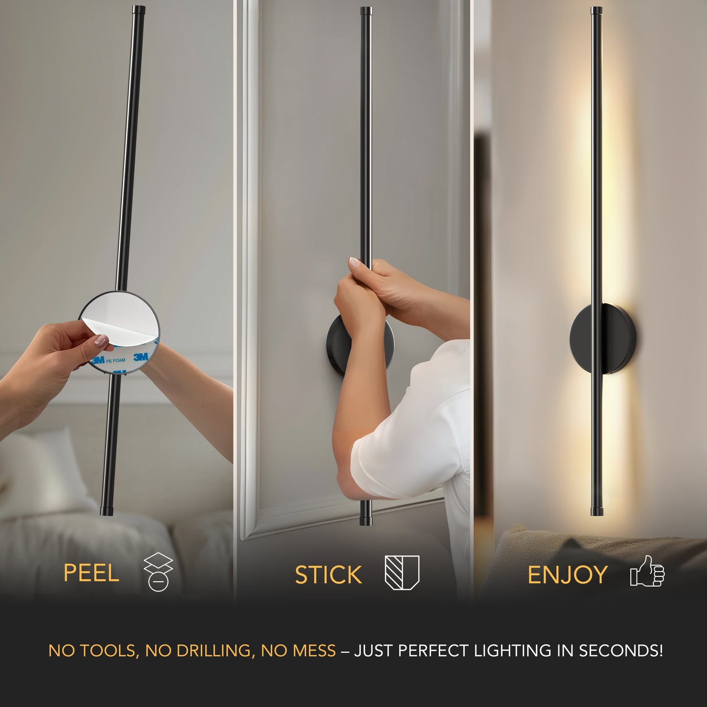 Bernadette - Wireless modern wall lights set with sleek rechargeable design