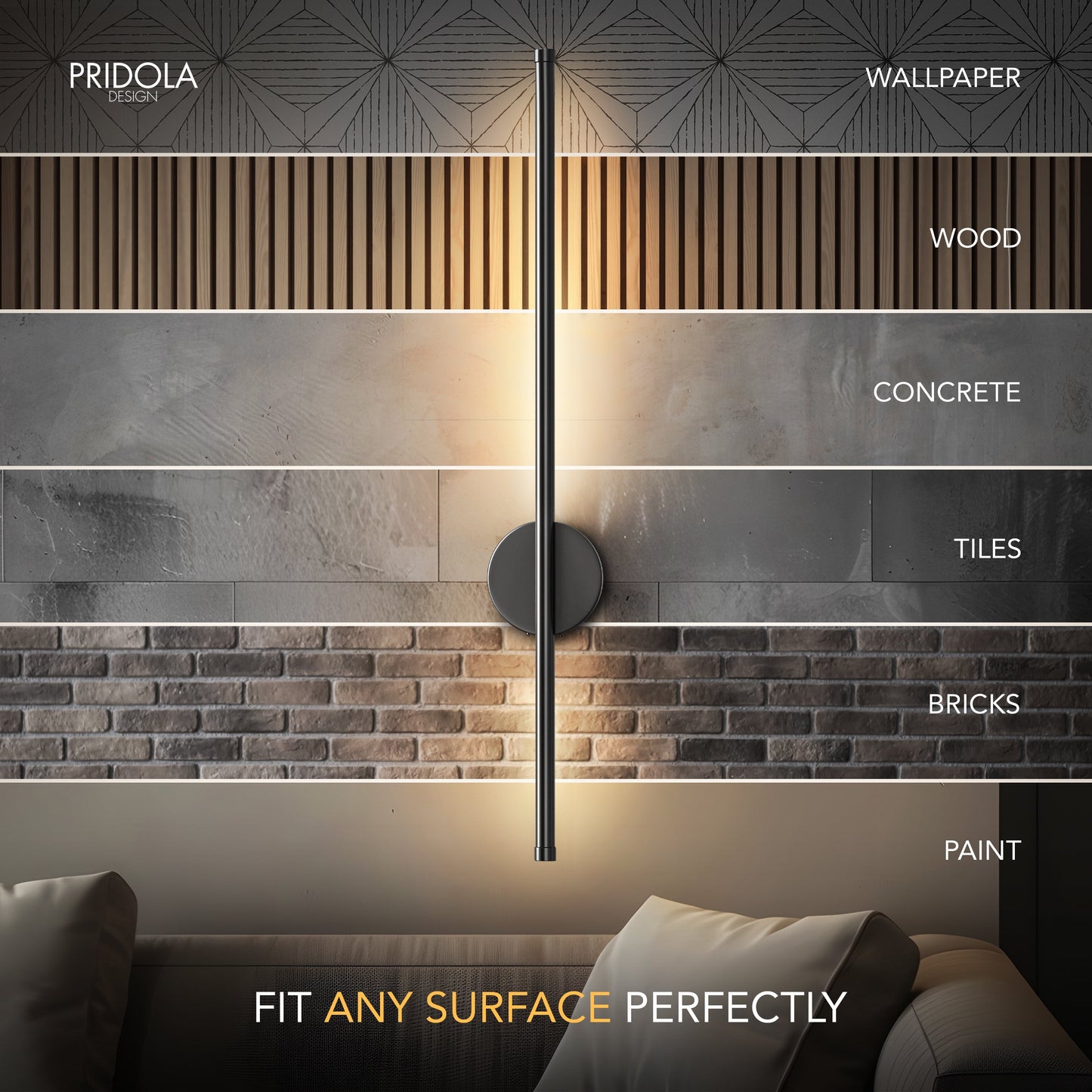 Bernadette - Wireless modern wall lights set with sleek rechargeable design