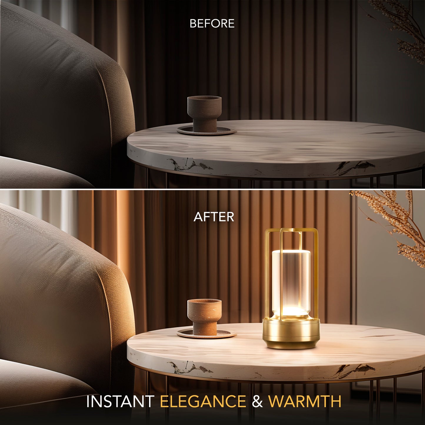 Betsy - Modern crystal table lamp with wireless rechargeable design