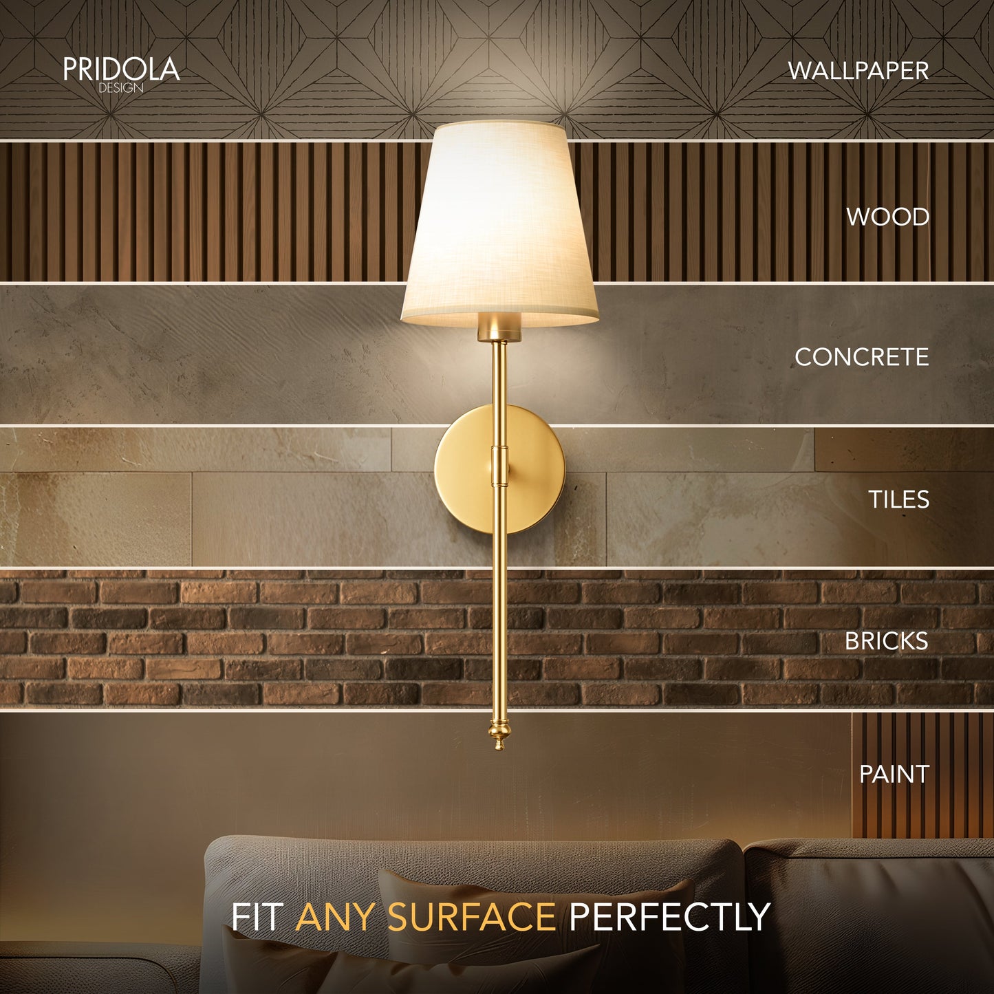 Cali - Wireless Wall Sconces Set of 2 with Rechargeable Battery and Easy Installation