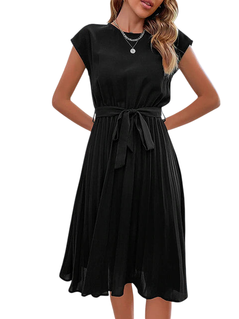 Cecilia - Trendy Short-Sleeved Pleated Mini Dress for Summer Events