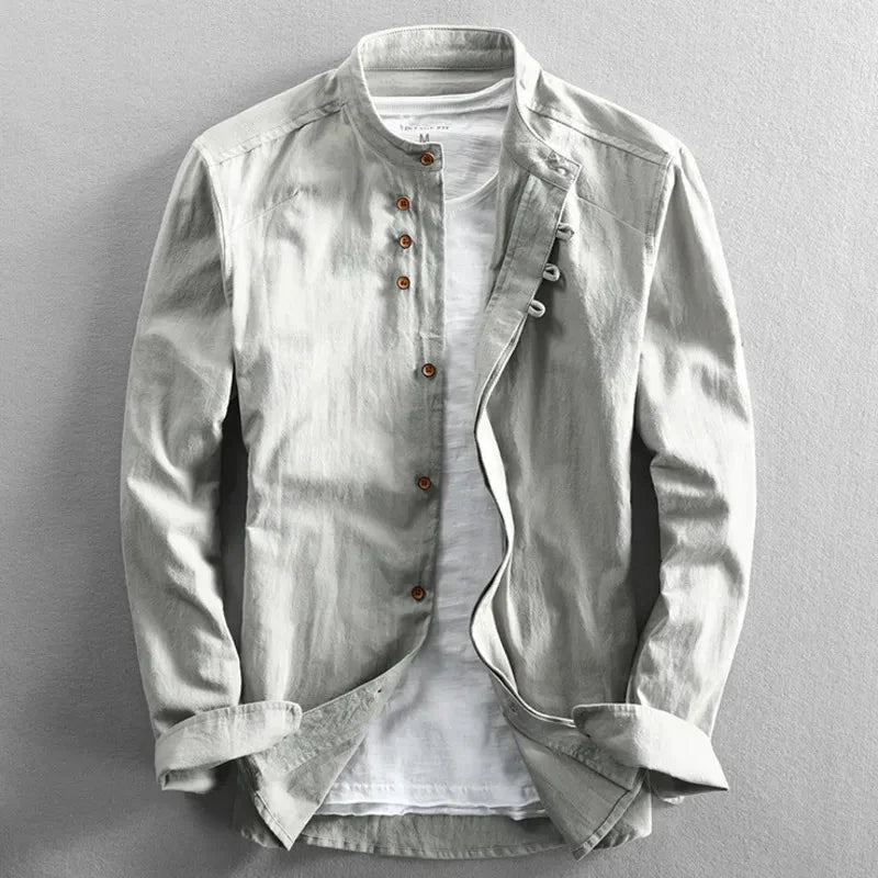 Lee - Elegant Japanese Shirt for Men in Premium Linen Blend