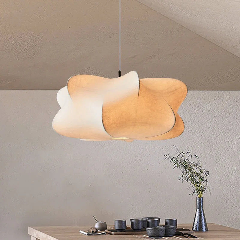 Glowyn - Wabi Sabi Silk Hanging Lamp Elegant Ambient Light For Home