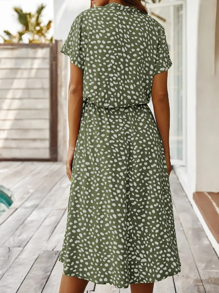 Milana - Stylish Midi Summer Dress with Breathable Print