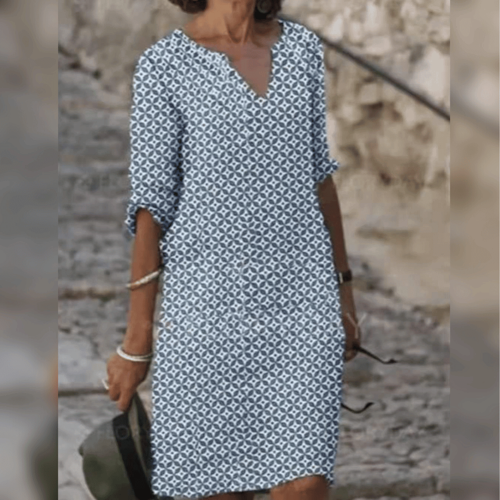 Kalista - Elegant Women's Dress in Trendy Patterns for Warm Seasons