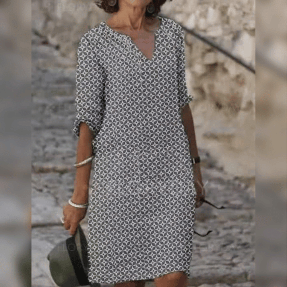 Kalista - Elegant Women's Dress in Trendy Patterns for Warm Seasons