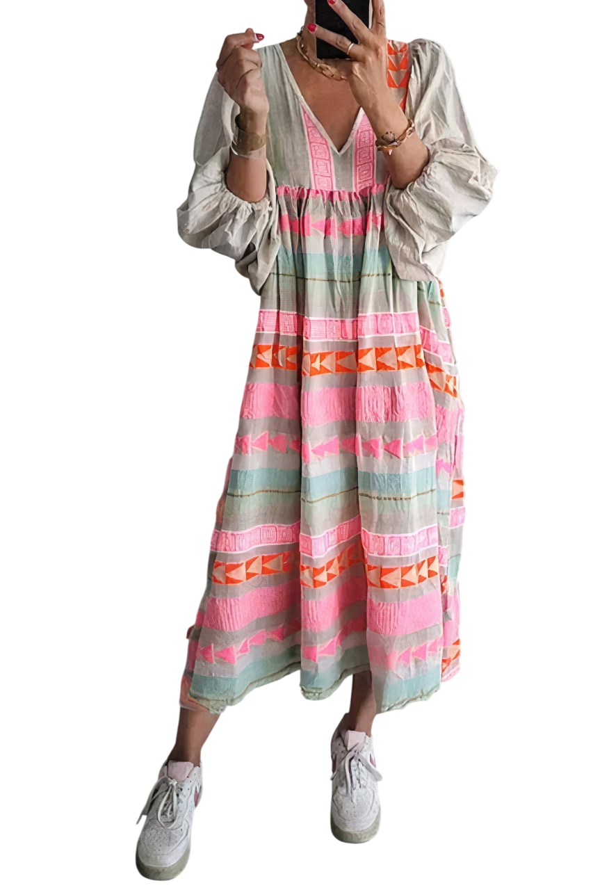 Whitney - Vibrant Summer Dress with Airy Fabric and Loose Fit