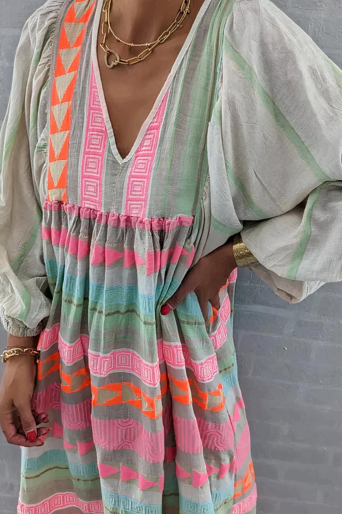 Whitney - Vibrant Summer Dress with Airy Fabric and Loose Fit