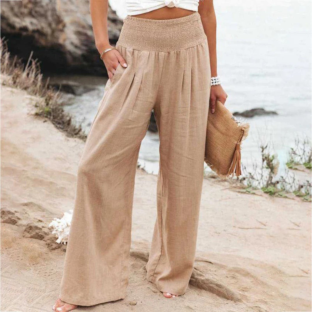 Jaycee - Linen Summer Pants With Stretch For Women Breathable
