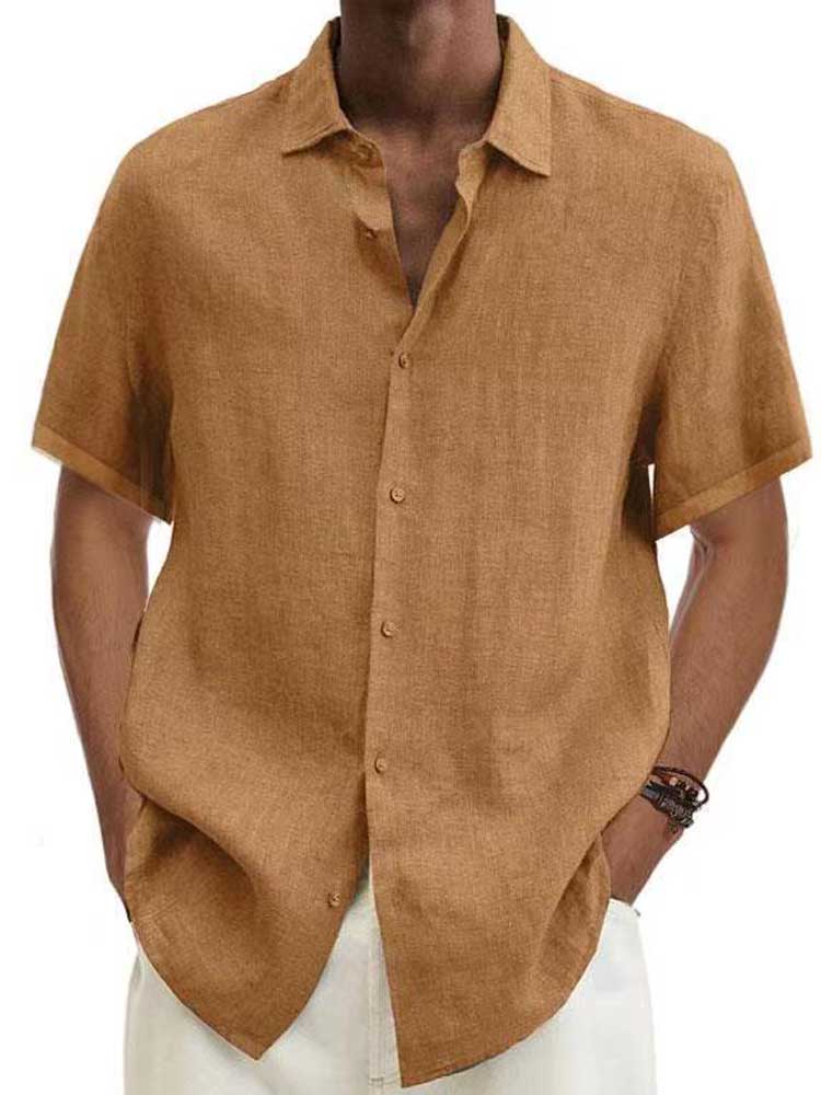 Mortimer - Stylish Men's Short-Sleeved Linen Shirt for Ultimate Comfort
