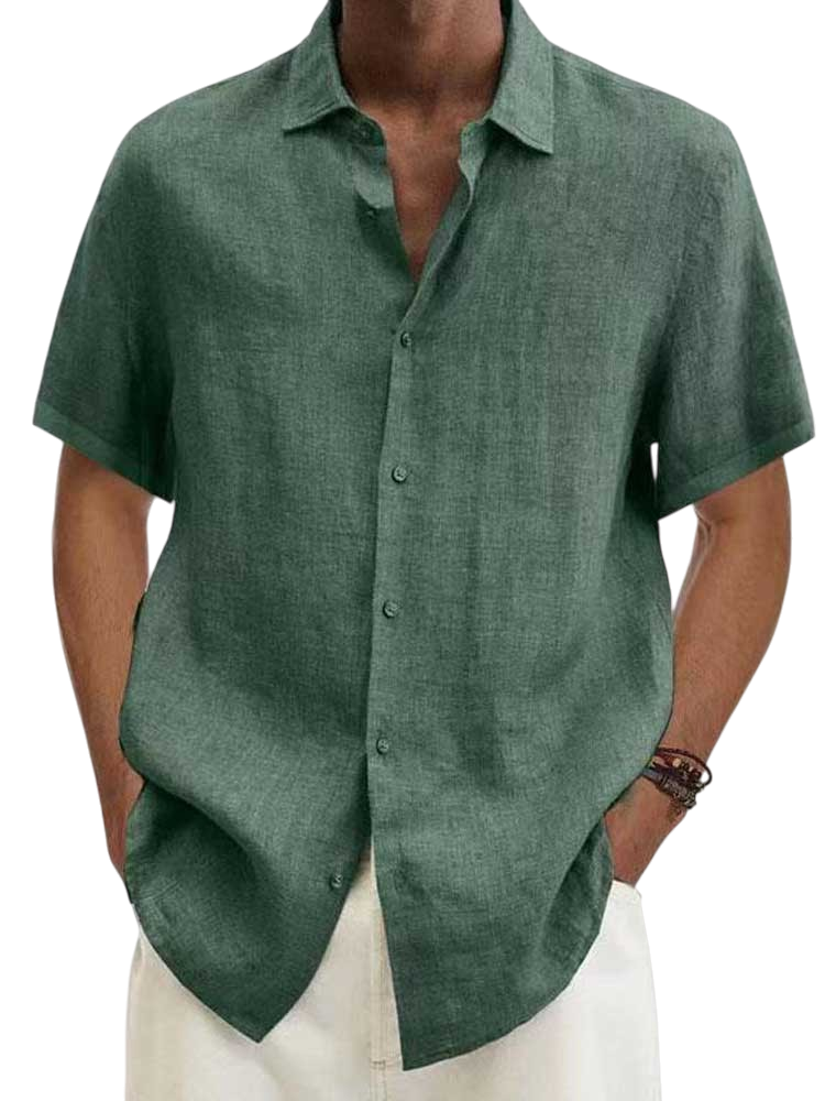 Mortimer - Stylish Men's Short-Sleeved Linen Shirt for Ultimate Comfort