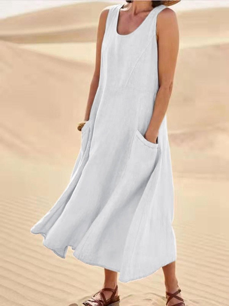 Zelina - Stylish Women's Flowing Dress for Summer Days