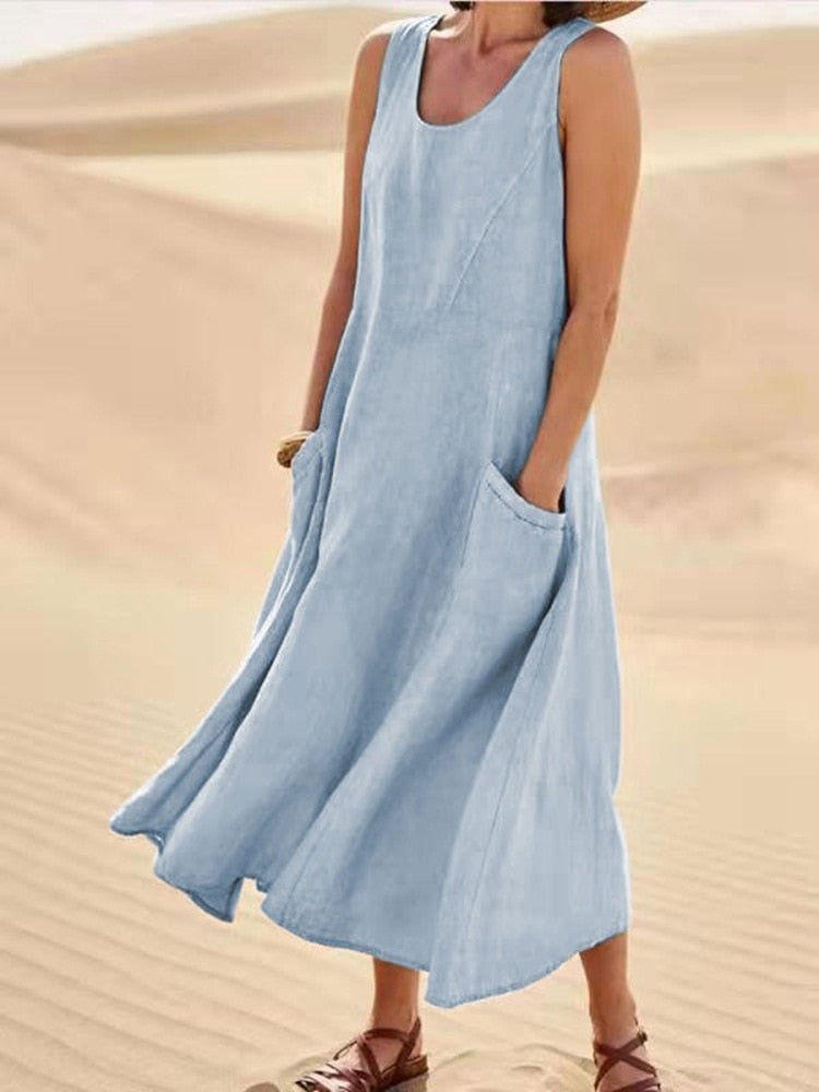 Zelina - Stylish Women's Flowing Dress for Summer Days