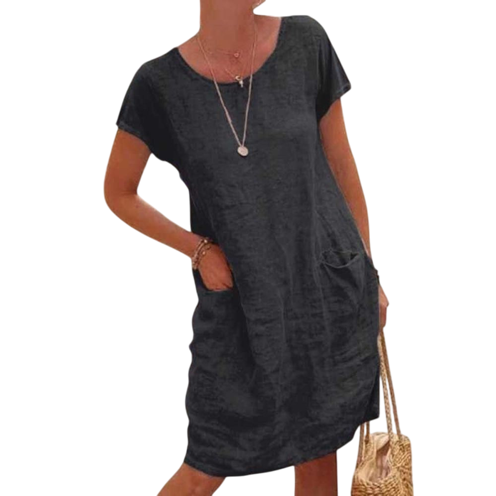 Daphne - Elegant Women's Linen Dress for Warm Weather