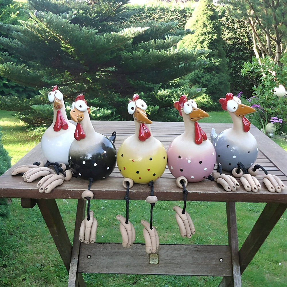 Planora - Funny Large Eyed Chicken Garden Statue Outdoor Decor