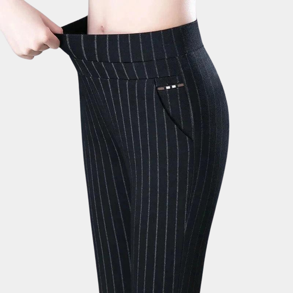 Malin - Stylish High-Waisted Stretch Pants for Women in Black