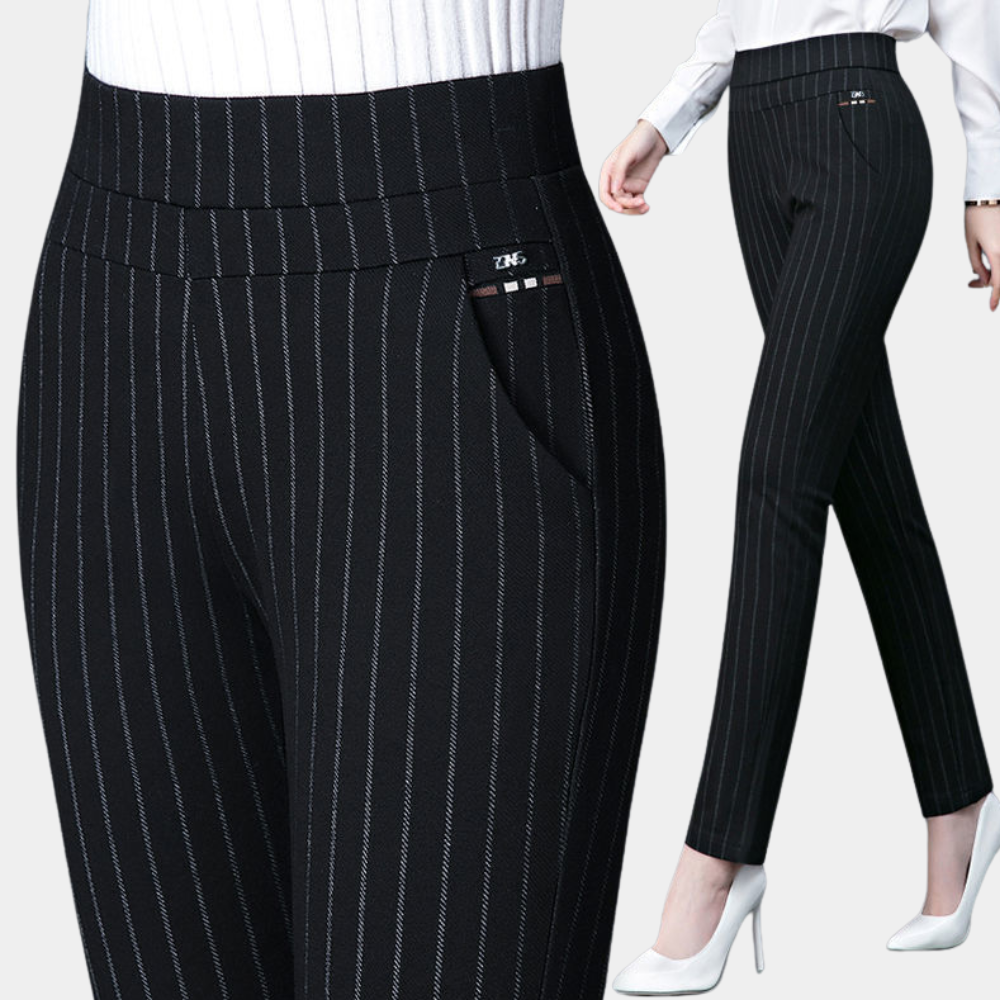 Malin - Stylish High-Waisted Stretch Pants for Women in Black