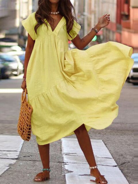 Eliana - Stylish Women's Linen Dress for Summer Days