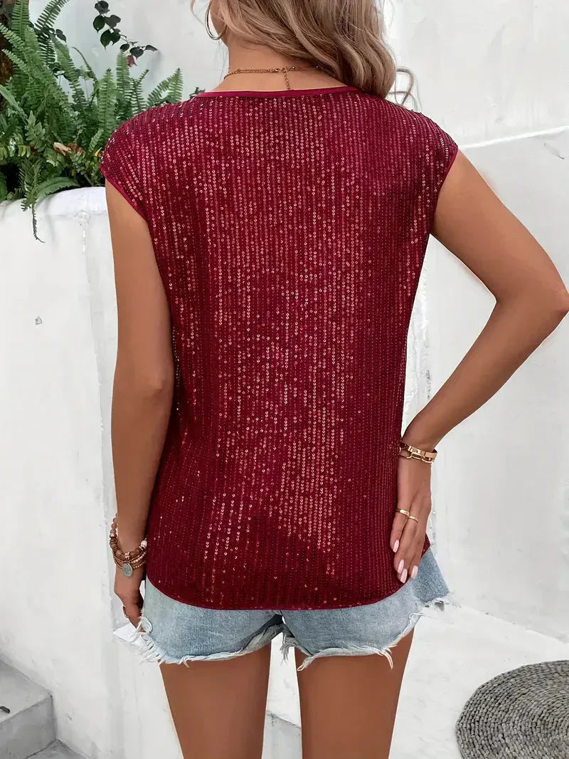 Crystal - Glittery Women's Blouse for Effortless Style and Shine