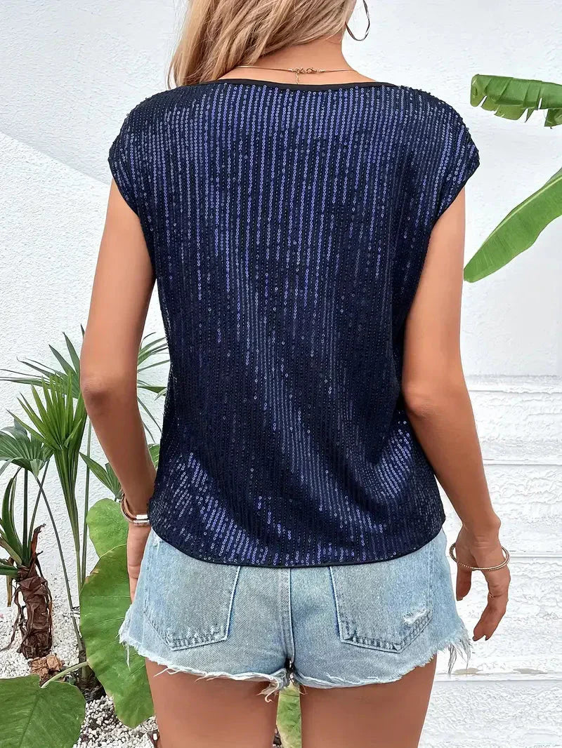 Crystal - Glittery Women's Blouse for Effortless Style and Shine