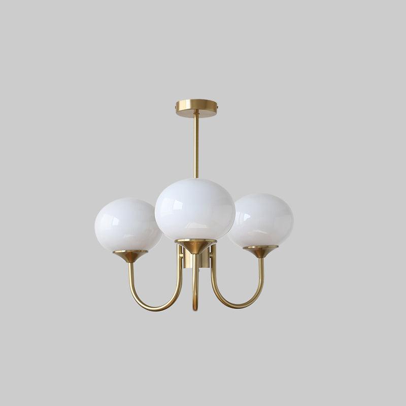Mysten - AuroraGlow Marshmallow Chandelier Pink Glass Globes