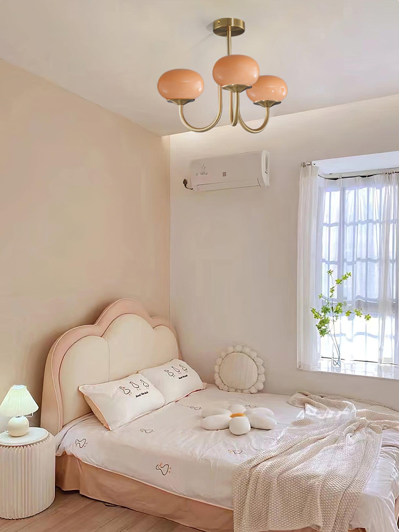 Mysten - AuroraGlow Marshmallow Chandelier Pink Glass Globes
