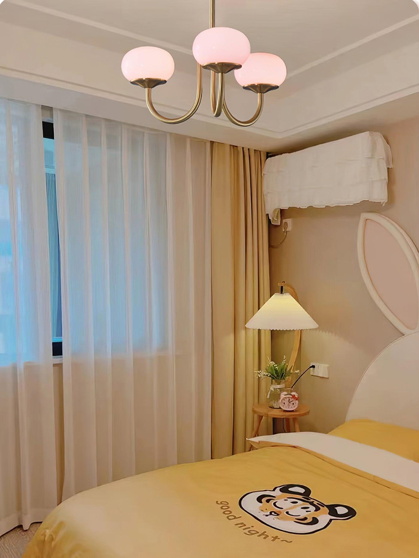 Mysten - AuroraGlow Marshmallow Chandelier Pink Glass Globes