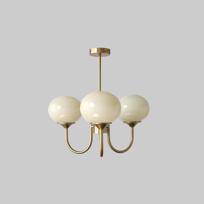 Mysten - AuroraGlow Marshmallow Chandelier Pink Glass Globes