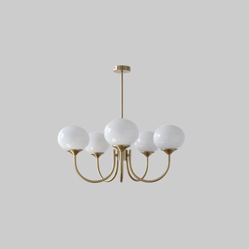 Mysten - AuroraGlow Marshmallow Chandelier Pink Glass Globes