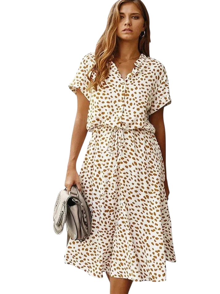 Niamh - Stylish Women's Vintage Dress with A-line Cut and Elegant Sleeves