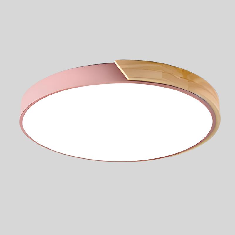 NestGLow - Modern Nordic Wooden Circular Ceiling Light for Elegant Interiors