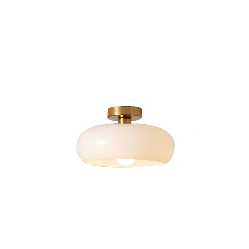 Ambrelle – Round Ceiling Light with Amber Glass Shade