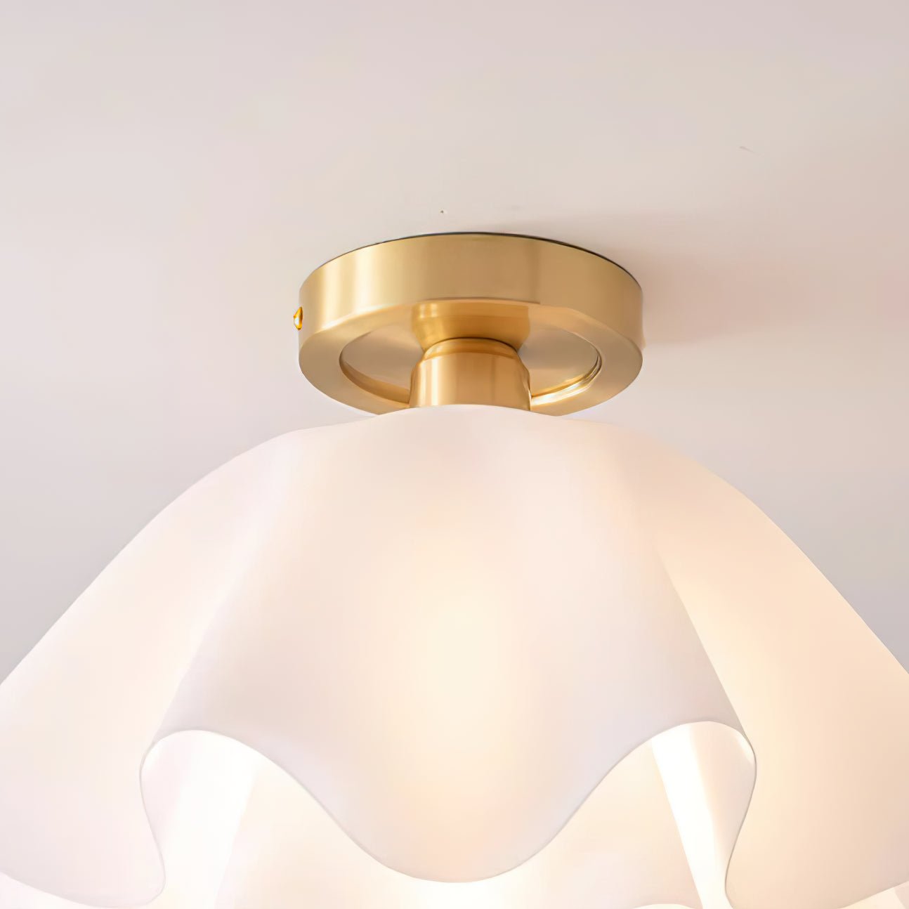 Frostora - Paula Copper LED Ceiling Light With Folded Shade Design