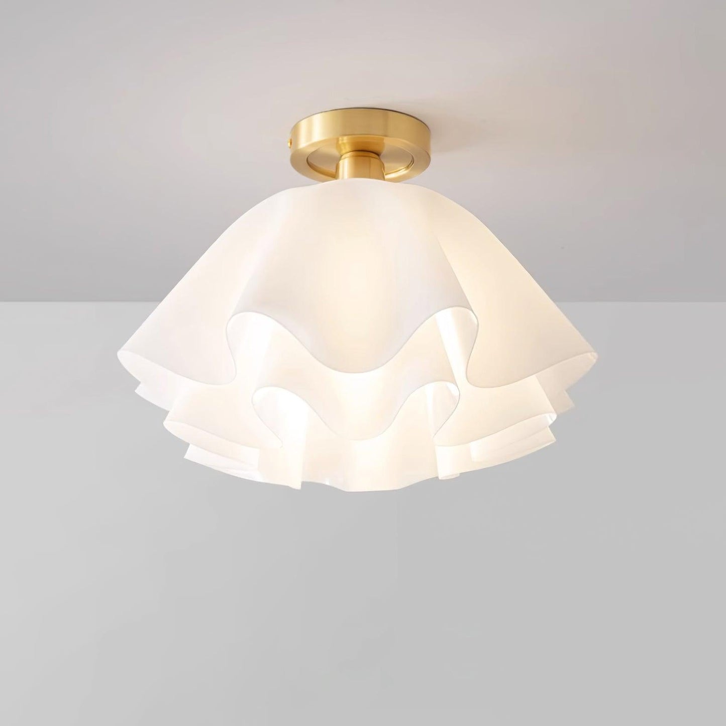 Frostora - Paula Copper LED Ceiling Light With Folded Shade Design