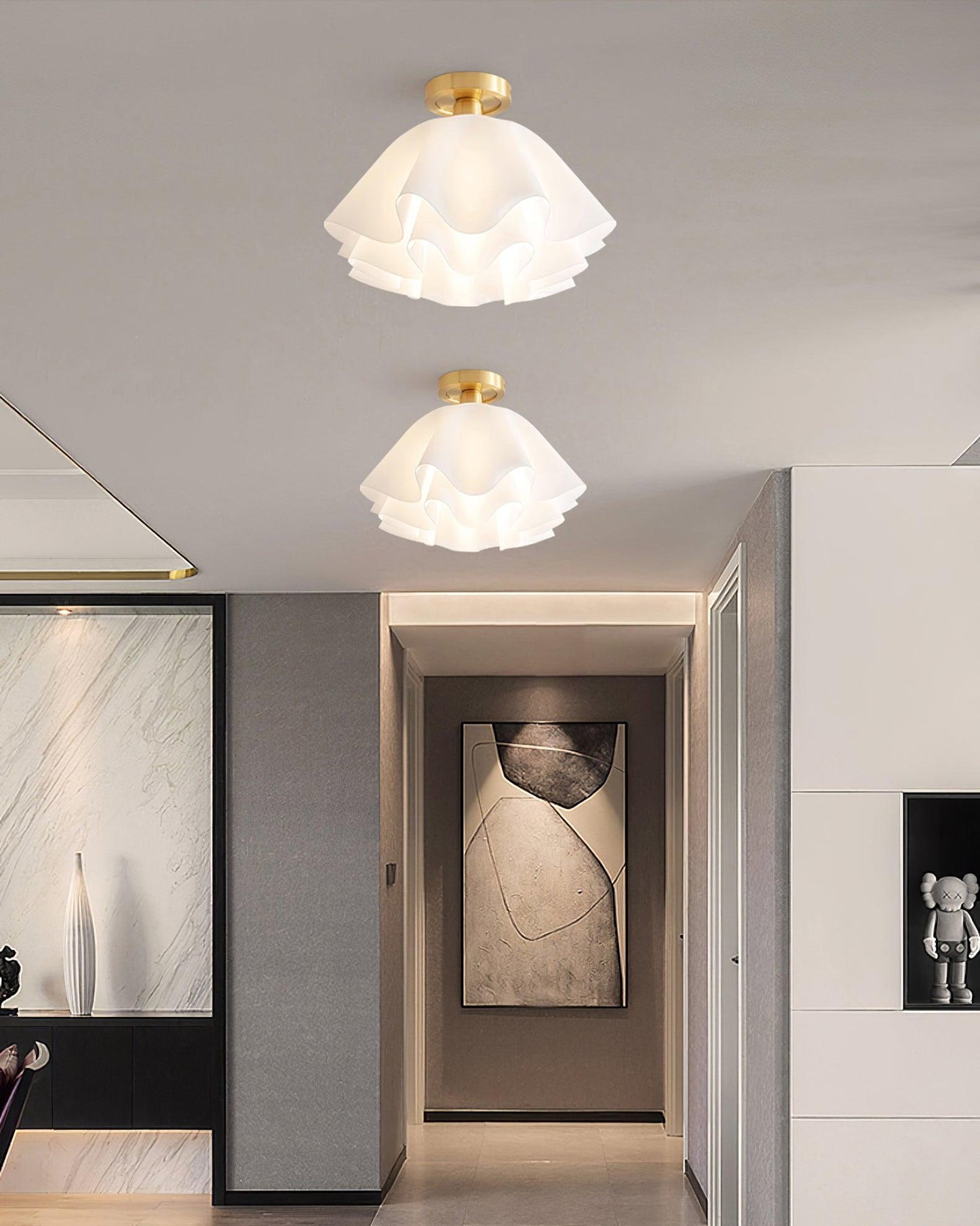 Frostora - Paula Copper LED Ceiling Light With Folded Shade Design
