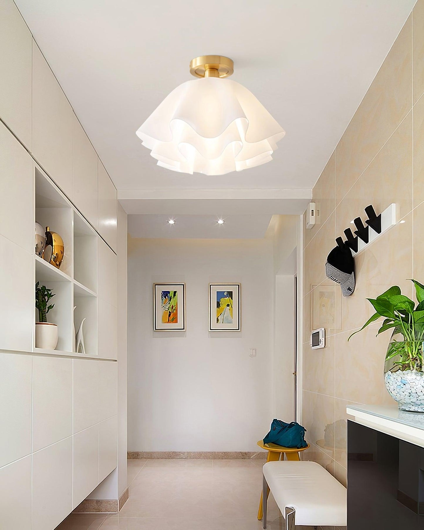 Frostora - Paula Copper LED Ceiling Light With Folded Shade Design
