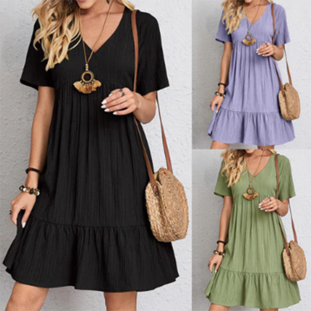 Val - Rebekah Summer Casual Dress Lightweight Flattering Women