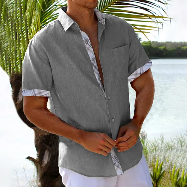 Theo - Stylish V-neck Shirt for Men in Light Colors