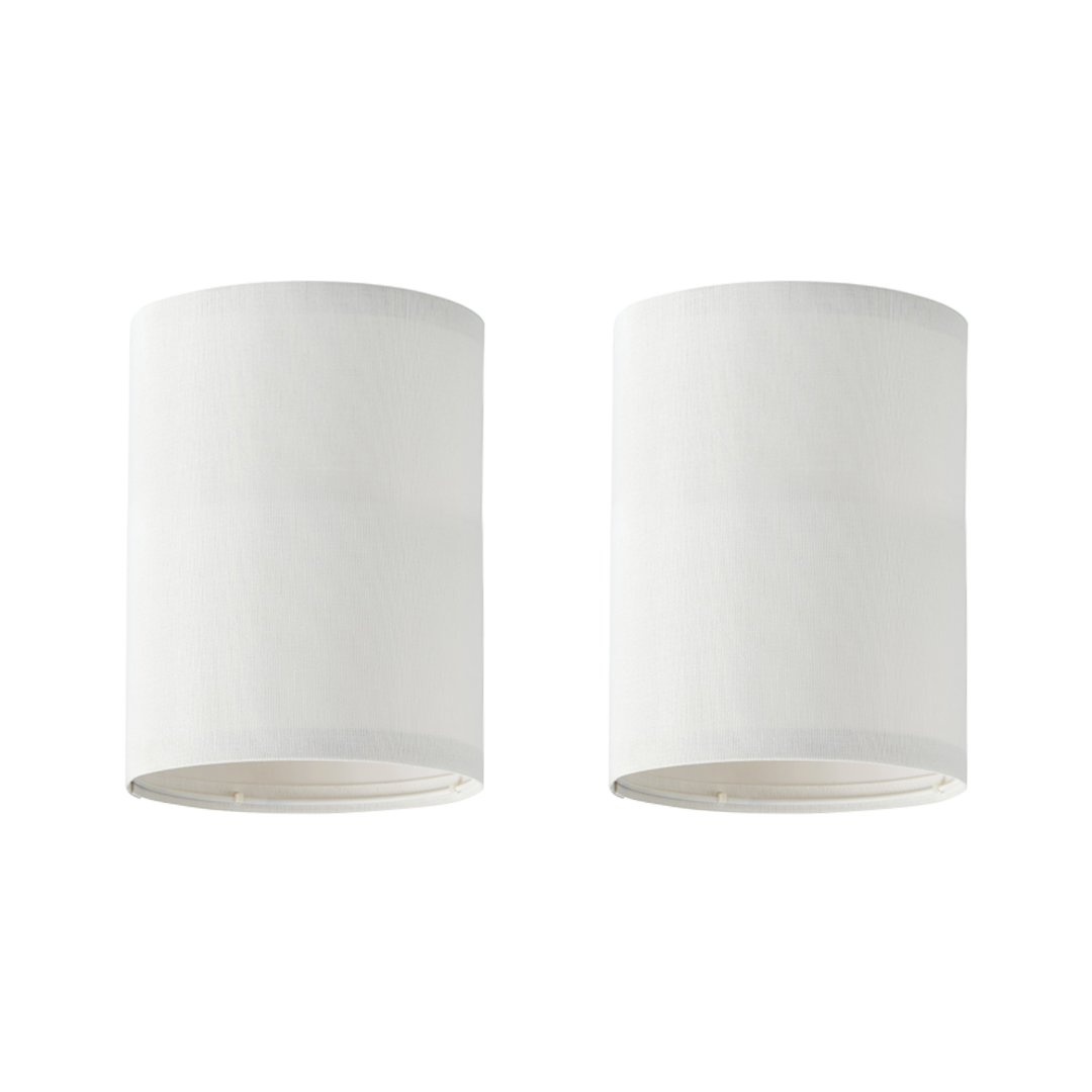 Brinlee - Set of 2 Cylindrical White Lamp Shades for Home Decor