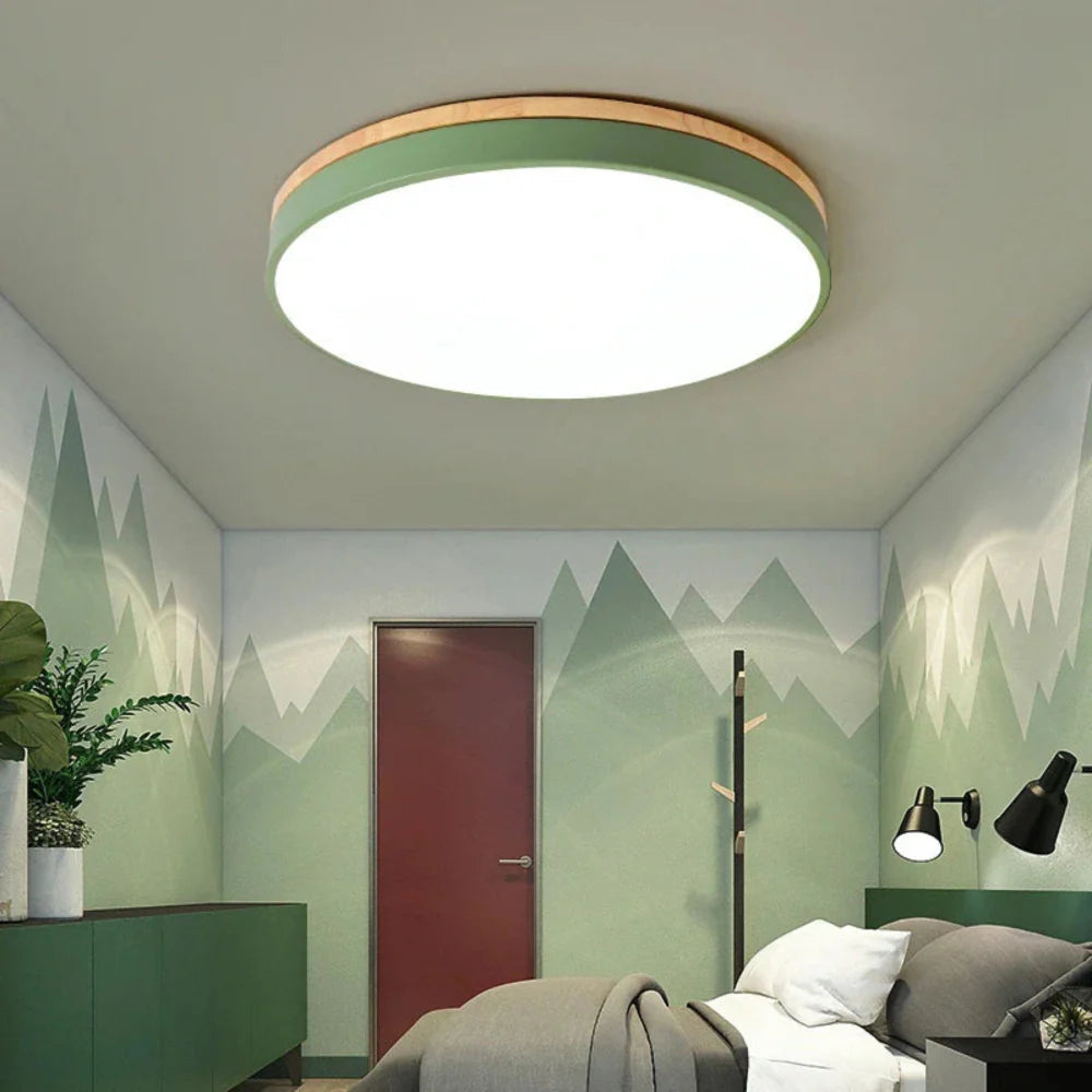 Ambiura - Nordic Wood Ceiling Light Minimalist White Finish