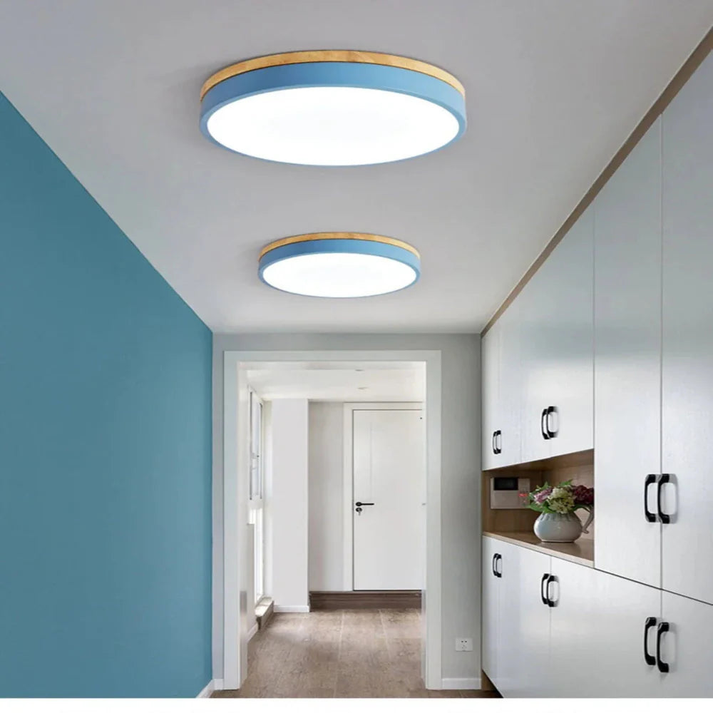 Ambiura - Nordic Wood Ceiling Light Minimalist White Finish