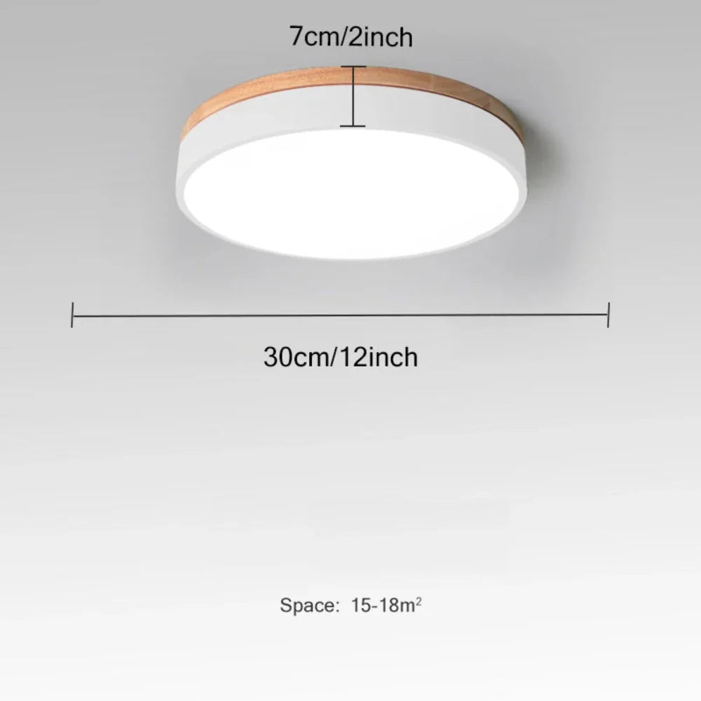 Ambiura - Nordic Wood Ceiling Light Minimalist White Finish