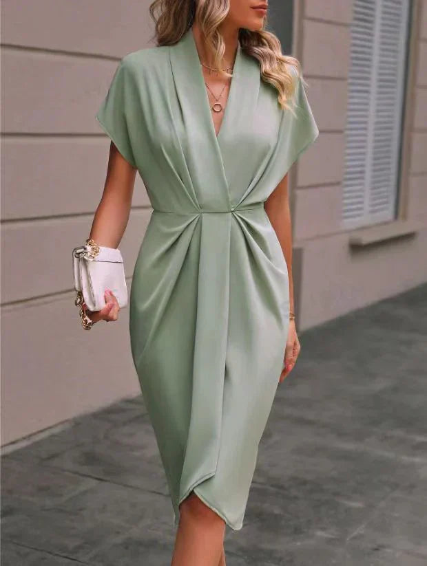 Serena - Elegant Midi Wrap Dress for Sophisticated Style