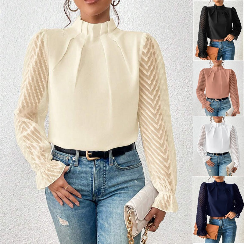 Cressida - Elegant Patterned Women's Top for Versatile Style
